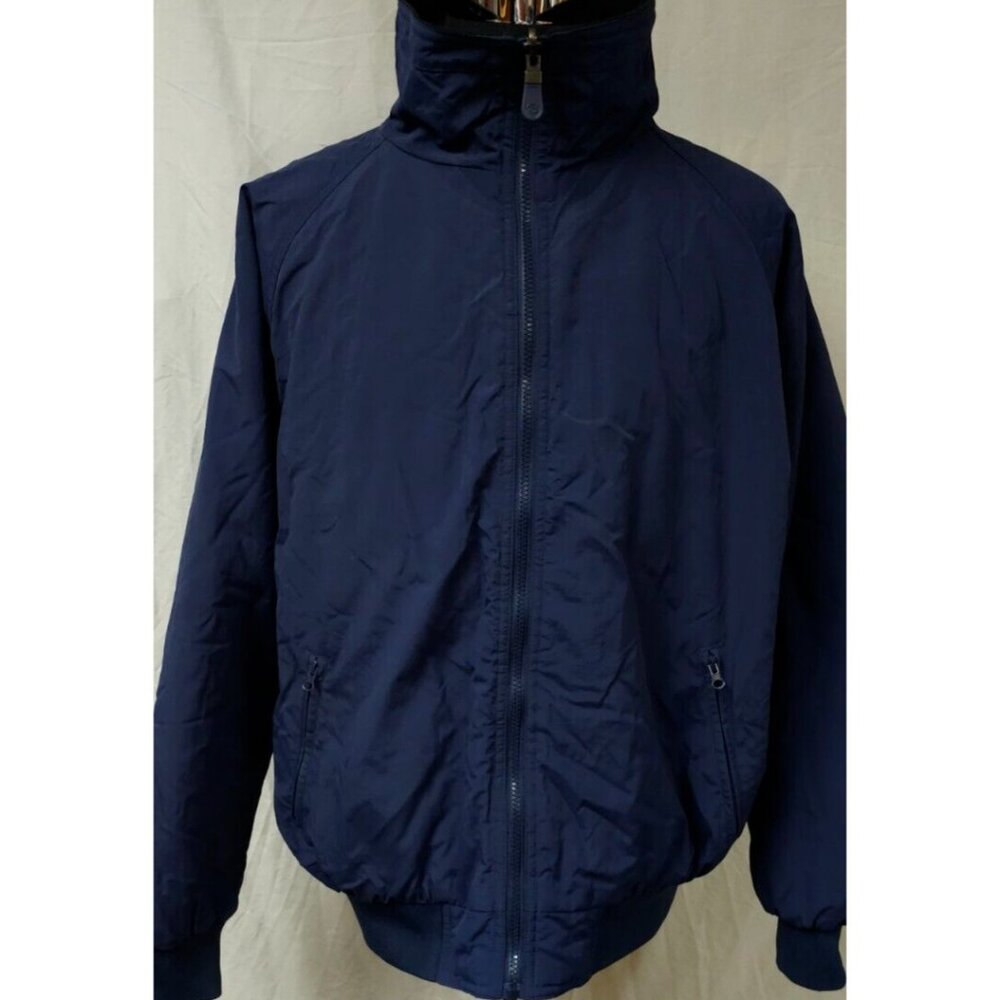 Vtg Baru Sports Mens XL Dark Blue Fleeced Lined Full Zip Insulated Bomber Coat